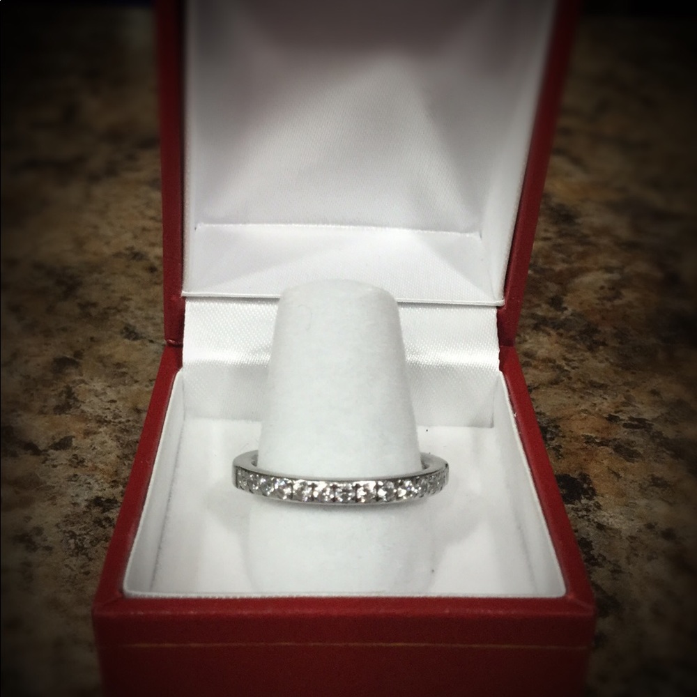 Ladies Stainless Steel CZ Band